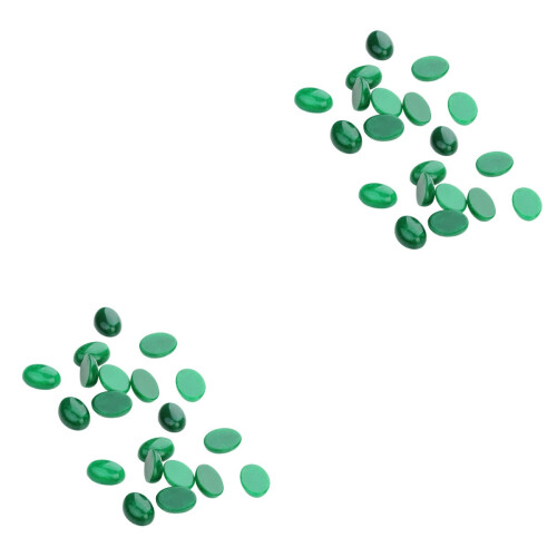20Stk Grüne Schmuck Cabochons Oval Für DIY Accessoires 2