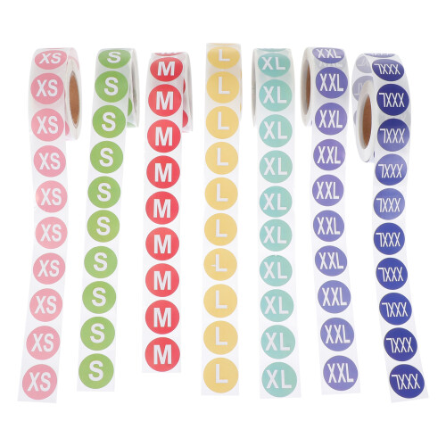 21Rolls Round Size Label Self-Adhesive Sticker for Clothing Apparel