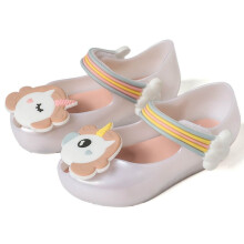(Blanc,25 1/2)Sandales Pluie Fille Pony Mignon Lincorn Chaussures Enfant Vacances Piscine Plage