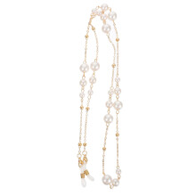 3Stk Brillenkette Aus Kupfer Mit Perlen, Damen Accessoire Goldfarben