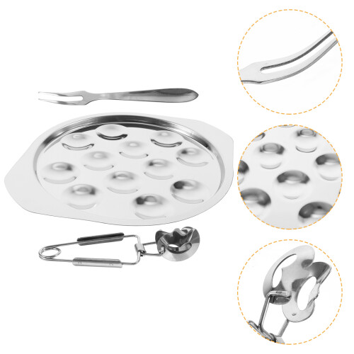 3Sets Escargot Teller 12 Silber Mit Gabeln Für 2