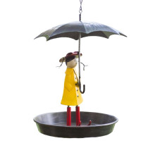 Vogelfutterstation für MäDchen mit Regenschirm, Vogelstation, Metallkette zum AufhäNgen und Hakenfutterstation für Wilde GartenvöGel,