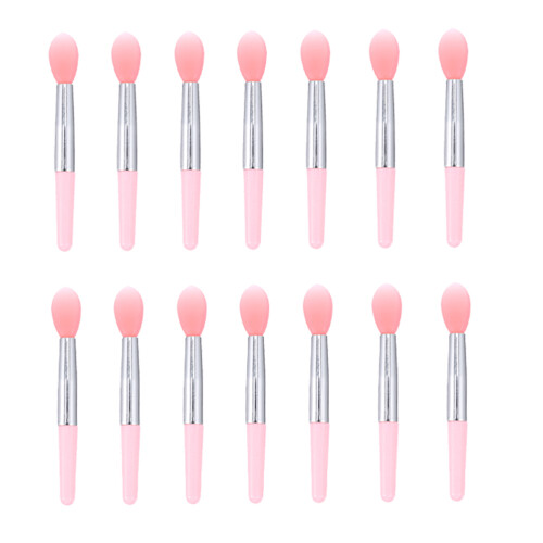 4Sets Silikon Lippen- Und Lidschattenpinsel Set Pink Für 1