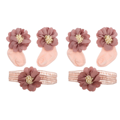 2Ensembles Accessoires Bébé Rose Confortables : Bandeau 1