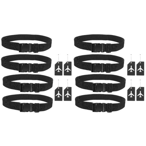 2Sets Gepäckstraps Mit Etiketten, Strapazierfähige Kofferbänder 1
