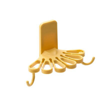 Kitchen Flower-Shaped Rag Rack with Hook Storage Organizer Wall-Mounted No Drilling Spatula Spoon Rack Towel Shelf C