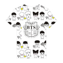 (Pattern A, Tag XXXL=US XL) Kpop 3d Bts Tshirt Bangtan Boys Love Yourself Tshirt Short Sleeve Jin Suga New