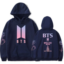 (Tag S=US XXS,Dark Blue)Moletom com capuz Love Yourself Kpop Bts Bangtan masculino bolso suéter Us1 unissex