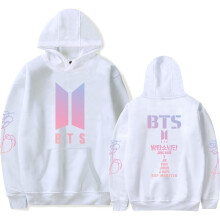 (Tag 3XL=US XL,White)Moletom com capuz Love Yourself Kpop Bts Bangtan masculino bolso suéter Us1 unissex