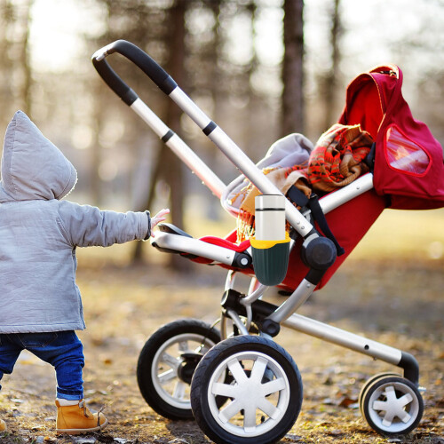 4Pièces -Gobelet Réglable Poussette Accessoire Bébé Vert 2