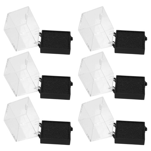 12Pcs Black Base Acrylic Rock Display Case Cube for Mineral Specimens 2