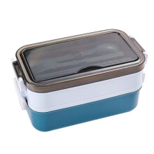 2 Layer Lunch Box Microwavable Lunch Box Food Storage Box Bento Box for Students Kids Office Workers