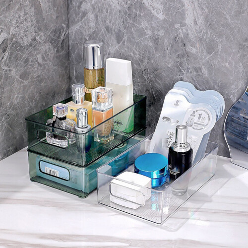 Food Organizer Storage Rack Desktop Storage Box Cosmetic Finishing Box Stackable Storage Rack Transparent 2