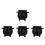 4Pcs Mini Ceramic Halloween Cauldron Candy Holder Black Jars 5