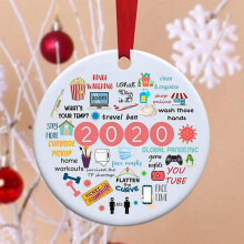 (Pink) Year 2020 A To Remember Christmas Pandemic Ornament Quarantine Ornament 2020
