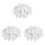 3Pcs White Toys Rotating Bed Bells for Stroller and 4