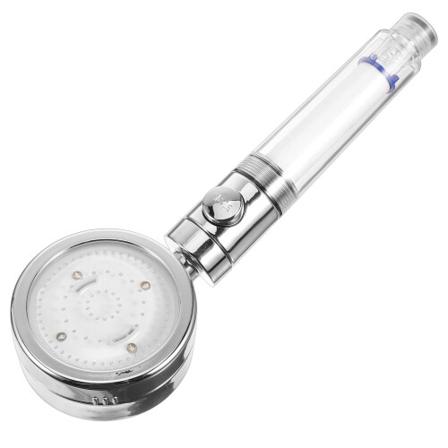 3Pcs High Pressure LED Shower Head with Filter and Multi Color Lights