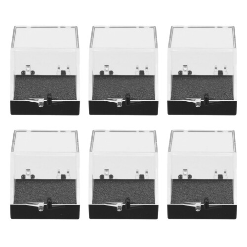 12Pcs Black Base Acrylic Rock Display Case Cube for Mineral Specimens 1