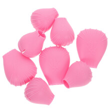 40Pcs Durable Pink Silicone Makeup Brush Caps for Cosmetic Protection