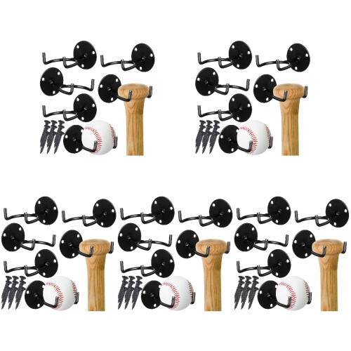 30Pièces Support Mural Fer Noir Pour Bats Baseball Usage Maison 1