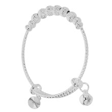 5Pcs Infant Bell Bangle Bracelets Silver Adjustable Baby Jewelry