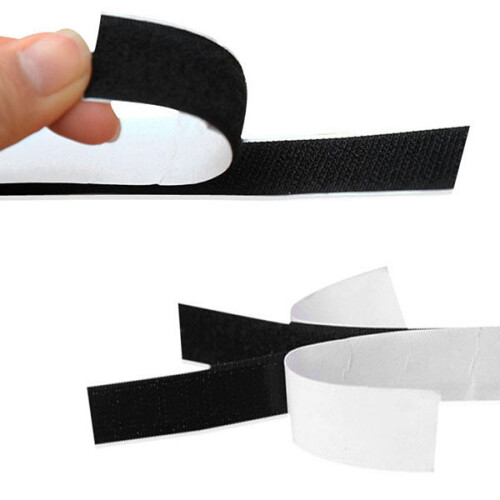3Pcs Black Fastening Tape Adhesive Round Hook & Loop for Home Use