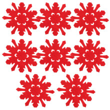 40Pcs Red Felt Christmas Snowflake Coasters Heat Insulated Cup Pads