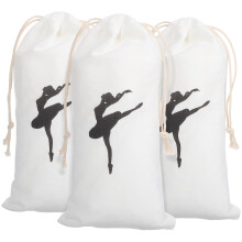 15Pcs White Lightweight Drawstring Ballet Shoe Storage Bags for Girls