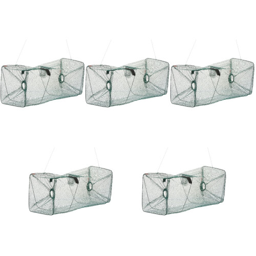 5Pcs Durable Nylon Foldable Fishing Net Green Portable Fish Storage 2