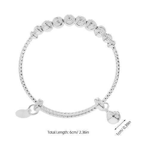 5Pcs Infant Bell Bangle Bracelets Silver Adjustable Baby Jewelry 1