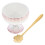 3Sets Pink Ceramic Footed Dessert Bowls with Spoon Elegant Tableware 3