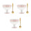 3Sets Pink Ceramic Footed Dessert Bowls with Spoon Elegant Tableware 6