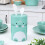 Green Round Metal Bunny Cookie Jar Tinplate Container for Kitchen 6