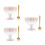 3Sets Pink Ceramic Footed Dessert Bowls with Spoon Elegant Tableware 5