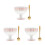 3Sets Pink Ceramic Footed Dessert Bowls with Spoon Elegant Tableware 8