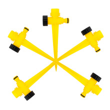 15Pcs Yellow Plastic Sprinkler Spike Bases Sturdy Lawn Watering Holder
