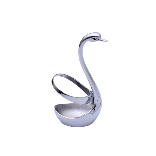 2Pcs Stainless Steel Spoon and Fork Holder Silver Swan Base