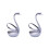2Pcs Stainless Steel Spoon and Fork Holder Silver Swan Base 2