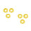 6Pcs Clothes Sorting Rings Bright Yellow Closet Size Dividing 4