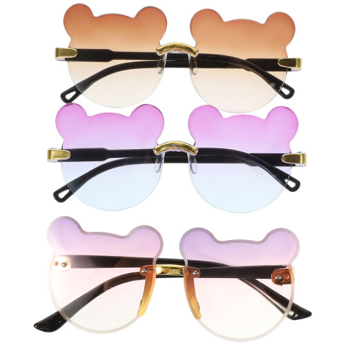 12Pcs Novelty Bear Glasses Assorted Color Plastic Fun Party Sunglasses 2