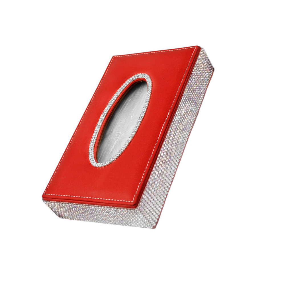 1Pc Creative Vehicle-Mounted Tissue Box Stylish Diamante Napkin Holder 352635327848