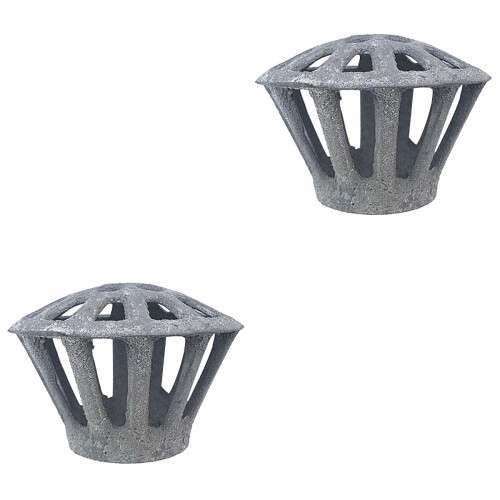 2Pcs Iron Gutter Covers Grey Downspout Filter Prevent Leaf Clogging 2
