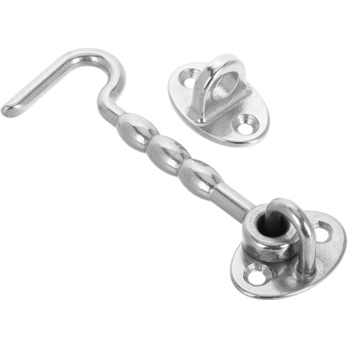 4Pcs Windproof Stainless Steel Hook and Eye Latch for Doors Windows 2