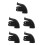 5Sets Black Rubber Skating Brake Pads Replacement for Roller Skates 7