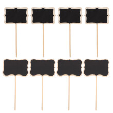 100Pcs Black Mini Wooden Chalkboard Picks with Sticks for Plant Labels