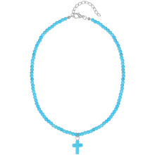 2Pcs Girls Necklace Sky Blue Turquoise Clavicle Comfort Jewelry