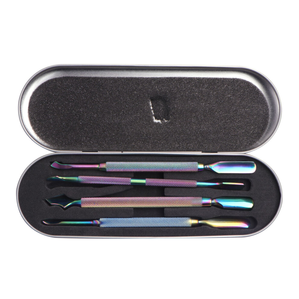 Totority 12Pcs Assorted Color Cuticle Pusher Nail Remover And Manicure Tools