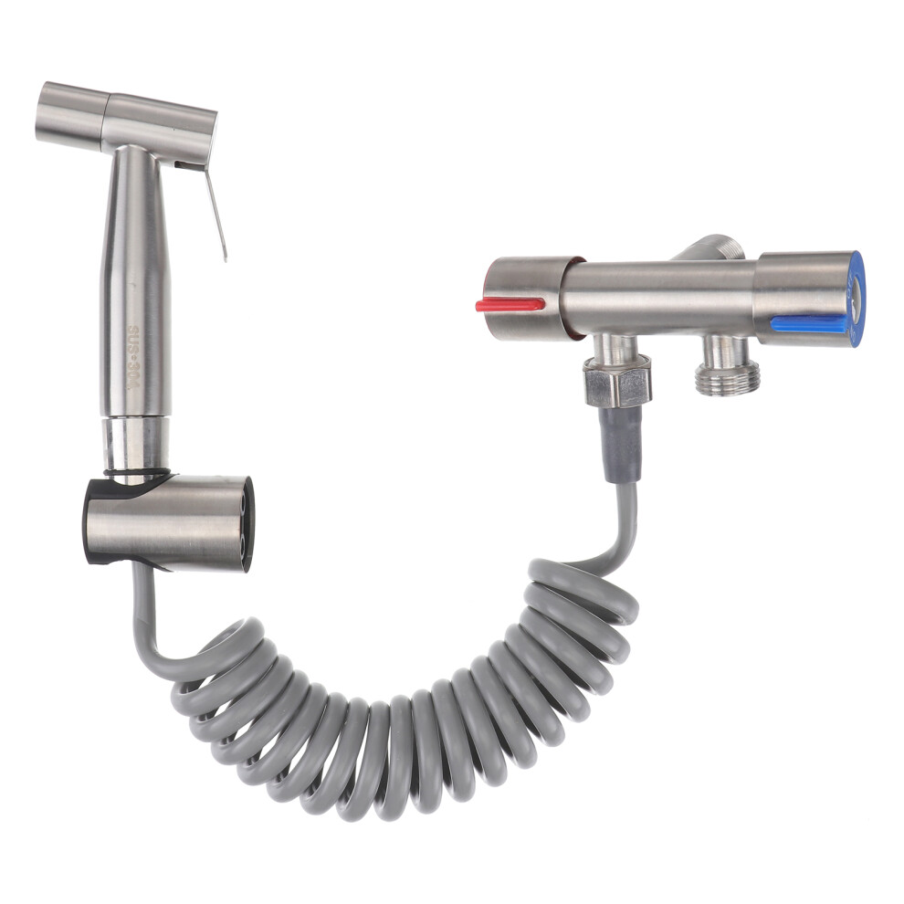 2Sets Silver Toilet Sprayer Stainless Steel Handheld Bidet Shower Head 353813237300