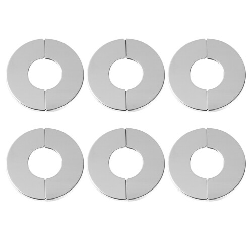18Pcs Stainless Steel Pipeline Hole Covers Silver Wall Decor