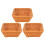 6Pcs Plastic Woven Square Fruit Basket Brown Kitchen Storage Organizer 9